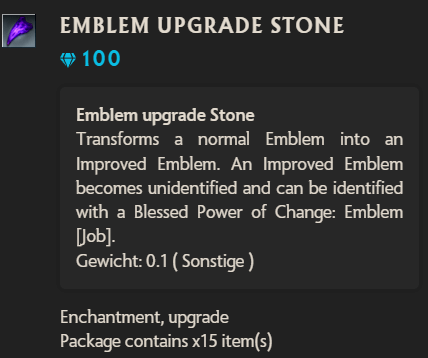 Rappelz Emblem upgrade stone